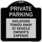 Signmission Private Parking Violators Towed Away Vehicle Owners Expense Alum Sign, 18" L, 18" H, BS-1818-23259 A-DES-BS-1818-23259 - alternate 1